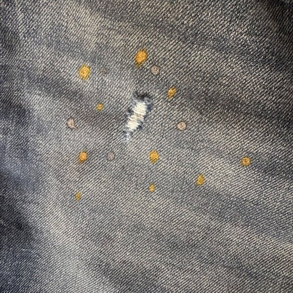 Lane Bryant Womens Plus Size 26 Distressed Denim Jeans With Paint Splatter - Picture 4 of 8